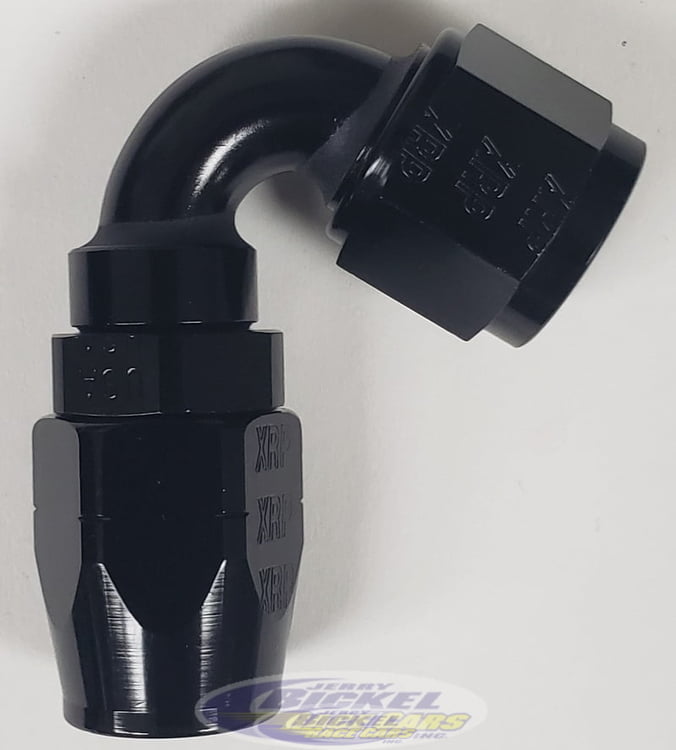 -10 120&ordm; Double Swivel Hose End - Aluminum - Black Anodized