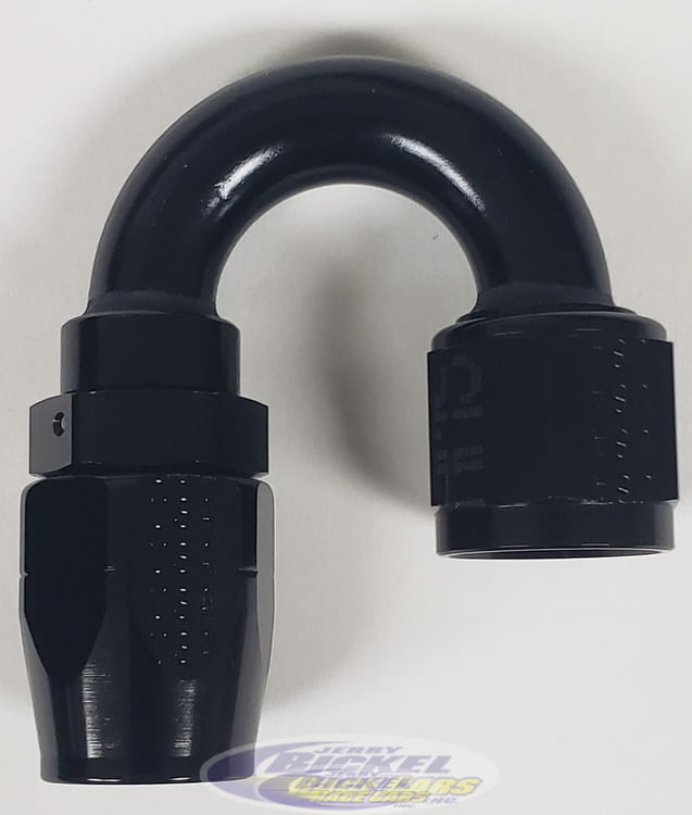 -8 180&ordm; Double Swivel Hose End - Aluminum - Black Anodized